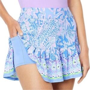 Lilly Pulitzer Luxletic UPF 50+ Taye Skort Boca Blue Sea What I See size Medium
